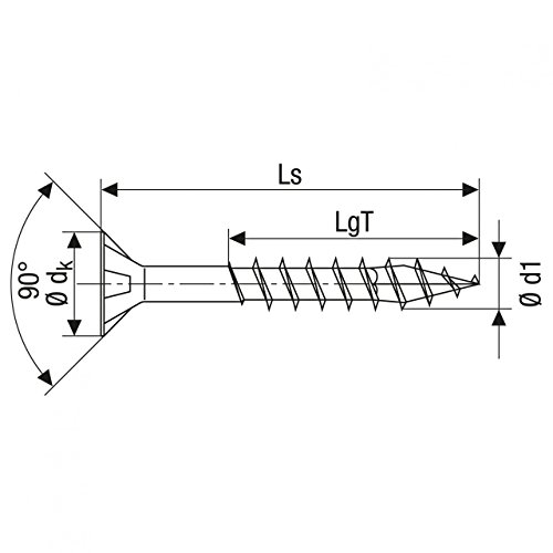 SPAX Senk-MULTI-Kopf TG, gelb A2L, Z3, 6mm x 90mm, 100 Stk/Pak – Bild 4
