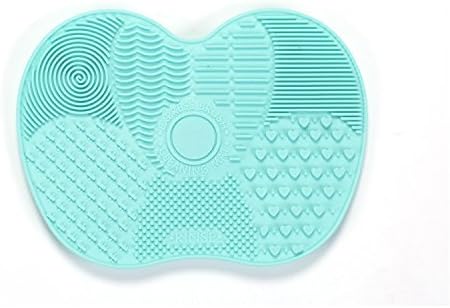 Vusachi's Silicone Makeup Brush Cleaning Mat, Portable Lightweight Scrubbing Mat with Suction Cup (Mint Green)