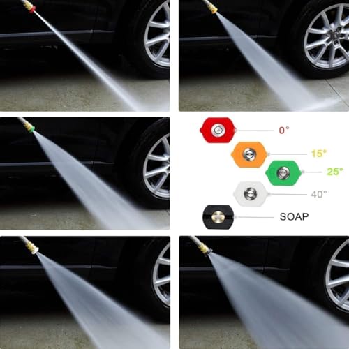 High Pressure Washer Gun 4350 PSI with 7 Nozzles, Quick Connect, Compatible with Kärcher K1-K7, Fitting M22 14 mm and Quick Connector 1/4" (Pressure Cleaning Gun)