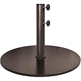 EliteShade USA Up to 140 lbs Round Umbrella Base Steel Plate Stand Market Patio Outdoor Heavy Duty Umbrella Holder, Bonus 18" Round Weight Sand Bag (Sand is not Included), Reddish-Brown