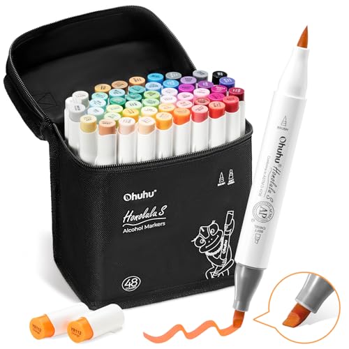 Ohuhu Markers, 48-color Art Marker Set for