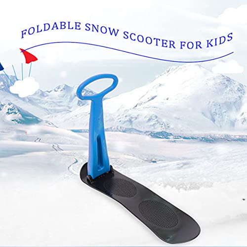 3-Pack Kids Ski Scooters - Lightweight, Foldable Snow Sled & Kick Scooter Combo (Ages 5+)