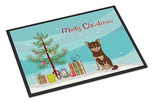 Caroline's Treasures CK3496MAT Chihuahua Christmas Tree Doormat 18x27 Front Doo…