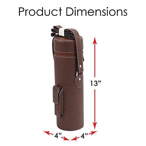 Primeware Wine Tote Travel Bag Bottle Wine Bag Carrier/Easy to Carry Shoulder Strap/Corkscrew Included/Great Gift (Brown)