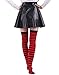 HDE Women's Plus Size Striped Stockings Thigh High Over the Knee OTK Sheer Nylons (Red Black Stripes)