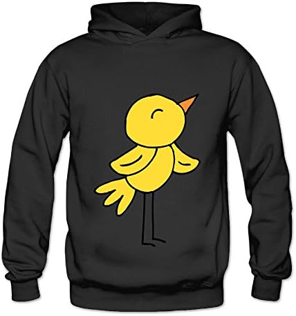Lennakay Work Adult's Cartoon Spring Bird Hooded Sweatshirt With No Pocket Black For Woman SizeS
