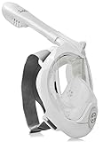 SnorkelTech GoPro Compatible Snorkel Mask - Dual Channel with Anti Fog Anti Leak Features - 180 Degree Panoramic View - Innovative Full Face Design Prevents Gag Reflex