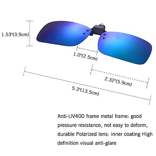 Aroncent Sonnenbrille Clip On UV400 Sonnenbrillen Vorhänger Brille Aufsatz Clip On Polarisiert Metallrahmen, 3 PCS – Bild 3