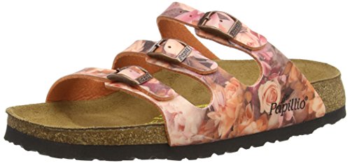 Birkenstock Florida 322573 (Narrow Fit) - Silky Rose Red (Floral) Womens Sandals 39 EU