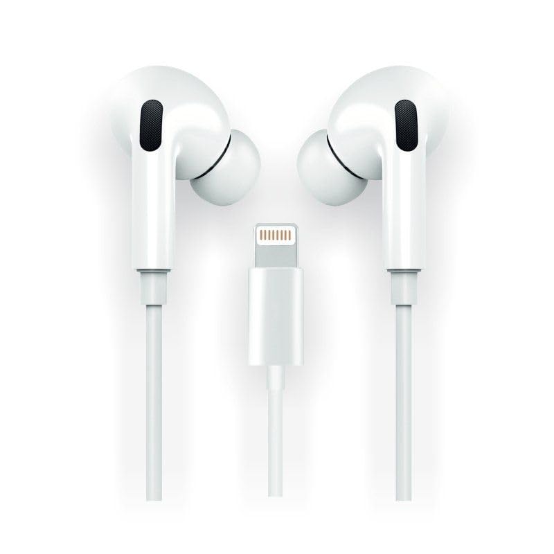 TechOneTech Ear Tech Hop In-Ear-Kopfhörer mit Lightning-Anschluss, integriertes Mikrofon, Sprachassistent, 1,20 m langes Kabel von TechOneTech