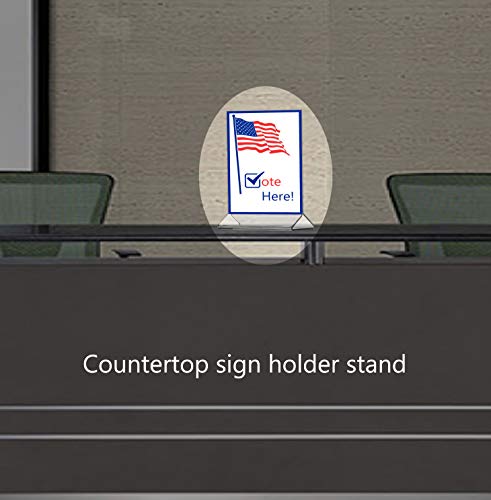 ChefLand Table Card Display/Plastic Upright Menu Ad Frame/Acrylic Sign Holder, 81/2 by 11-Inch, 6-Pack