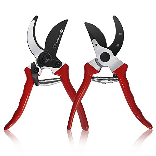 wsiiroon Pruning Shears Sharp Bypass Garden Pruning Tools, High Carbon Steel Blade, Ergonomic Angled Design, Durable, Comfortable, Best Hand Pruner for The Garden