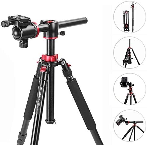 Camera Tripod, ZOMEi M8 75-inch Professioional Aluminium Horizontal Tripods with Extension Arm Monopod, 360°Ball Head and 90°Rotatable Center Column for Canon Nikon DSLR DV Scope Camcorder Projector