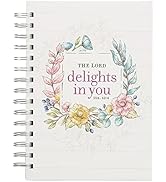 Christian Art Gifts Journal w/Scripture for Women Lord Delights Isaiah 62:4 Bible Verse Floral Wr...