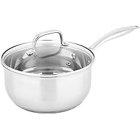 Amazon Basics Stainless Steel Sauce Pan with Lid - 3-Quart
