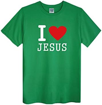 Zomoo Men's I Love Jesus Short Sleeve T-shirt Funny Tees