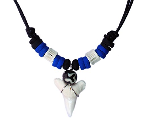 Exoticdream shark tooth wood beads necklace handmade ha…