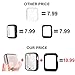 MARGE PLUS Case for Apple Watch 42mm Screen Protector, [2- Pack] Hard PC with PET Film Shockproof Full Coverage Case Cover for iWatch Series 3