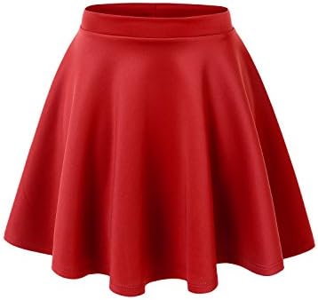 Women's Regular and Plus Size Basic Versatile Stretchy Flared Casual Mini Skater Skirt - Made in U.S.A.