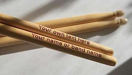Personalized drum sticks 5A, maple wood, laser engraved gift - Thumbnail 2