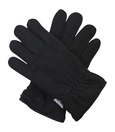 Black Thinsulate 3M 40g Thermal Fleece Winter Gloves for Men – One Size Fits All