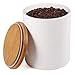 77L Food Storage Canister - Ceramic Food Storage Canister with Airtight Wooden Lid, 53.04 FL OZ (1570 ML) White Food Storage Jar for Home and Kitchen Serving for Coffee, Sugar, Tea, Flour and More