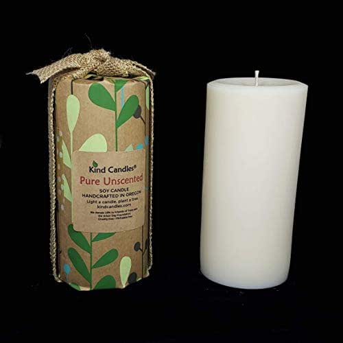 Kind Candles Pure Unscented 61/2" x 3" soy pillar candle