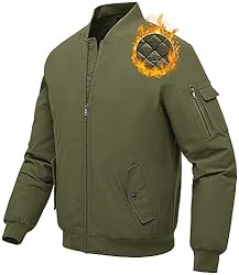 BGOWATU Men's Jacket Windproof Quilted Bomber