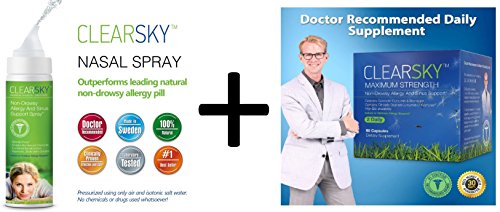 ClearSky Nasal Treatment Set: 1 x ClearSky Nasal Spray + 1 x ClearSky 60 capsules Package