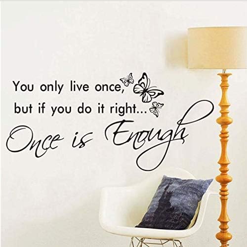 Gkawhh Sie Leben Nur Einmal Schmetterling Vinyl Aufkleber Leben Inspirierende Spruche Startseite Aufkleber Wandkunst Zitat Worte Schriftzug Dekor Amazon De Kuche Haushalt