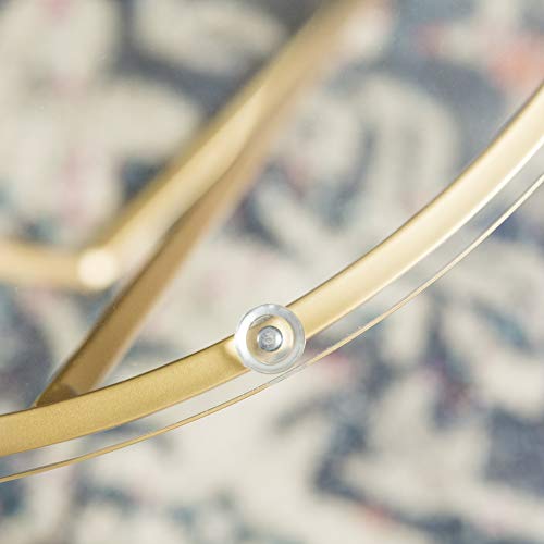 Millie Glass Nesting Coffee Tables in Clear Glass and Gold Pricepulse