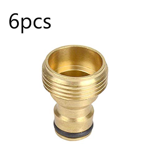 6 Pcs 3/4 Inch Hose Beak Quick Connect, Heavy Duty Water Hose Pipe Fitting Solid Brass Nozzle Connect for Plant Sprinkler Accessories Lawn Care