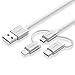 UGREEN Multi USB Cable Micro Lightning and USB C 3 in 1 Charger Multiple USB Charging Cord for iPhone, Samsung Phone and Other iOS Android Cell Phone (Silver)