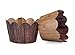 Woodgrain Cupcake Wrappers for Rustic Weddings, Western Cowboy/Cowgirl Birthday Parties, Lumberjack, Woodland, Outdoors Baby or Bridal Showers. Set of 24 Reversible Woodsy Cup Cake Holder Wraps. Brown