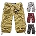 Leward Mens Casual Slim Fit Cotton Solid Multi-Pocket Cargo Camouflage Shorts