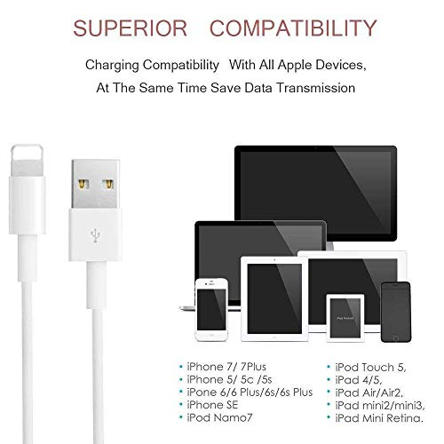 image for CovertSafe iPhone Charger, MFi Certified Charging Cable, 4 Pack 3FT 6F
