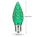 Brizled 25 Pack C9 Green Light Bulbs, LED Replacement Bulb, Commercial Grade, 5 Diode (Led's) in Each Bulb. E17 Base Bulbs, Decorative light bulbs for St Patricks Day, Roof, Patio, Lawn, and Garden.