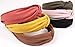 6 Pack Wide Plain Headbands,Unime Twist Knot Turban Headband Yoga Hair Band Fashion Elastic Hair Accessories for Women and Girls,Children 6 Colors