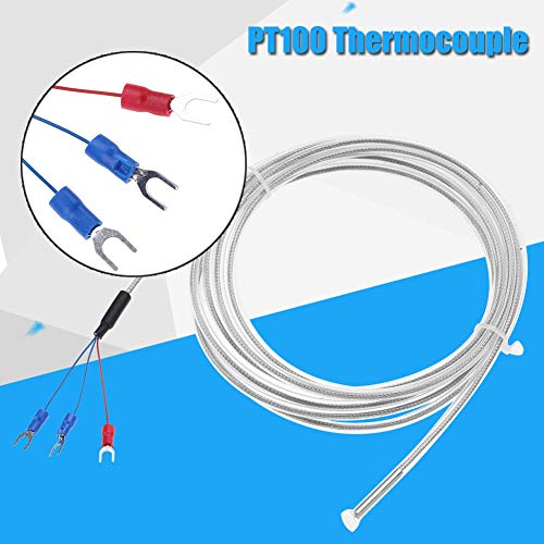 Termopar Pt100, Sensor de 3 Cables Resistente a la Corrosión, Sensor Pt100, Termómetro Resistente Al Agua 1300c HEITIGN 20 * 18 * 2