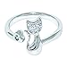 WRISTCHIE Womens Fashion Jewelry 925 Sterling Silver Adjustable Ring Cute Cat Kitty (Cat)