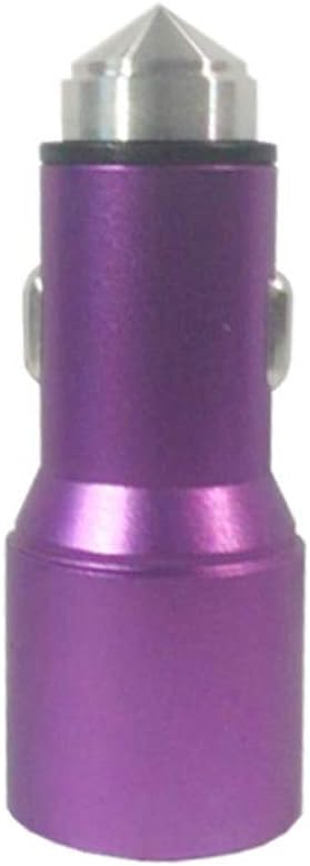 Amazon Co Jp シガーソケットチャージャー Usb 2ポート3 1a車の充電器 アルミニウム合金のケース2 1a急速充電車の充電器 壊れたウィンドウの安全ハンマー シガーソケットチャージャー Color Purple ホーム キッチン