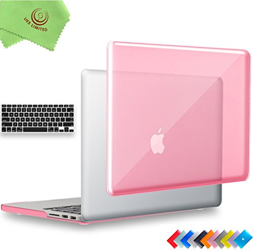 UESWILL 2in1 Glossy Crystal Clear Hard Shell Case with Keyboard Cover for MacBook Pro 15