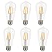 La Farah Edison LED Bulb 6W Non-Dimmable 6 Pack, E26 LED Filament Bulb, Antique ST58 Shape, 60 Watt Equivalent, 2700K,Warm White,600lm, Vintage Edison Bulb Clear, ETL Listed