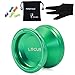 MAGICYOYO V6 Locus, Metal Yoyo for Kids to Adults, Beginners Yo-yo, Pro Responsive Yoyos, High Speed, 1A/3A/5A Tricks, Stainless Axle, Silicone Pad, with 5 Yo Yos Strings Kit, Green