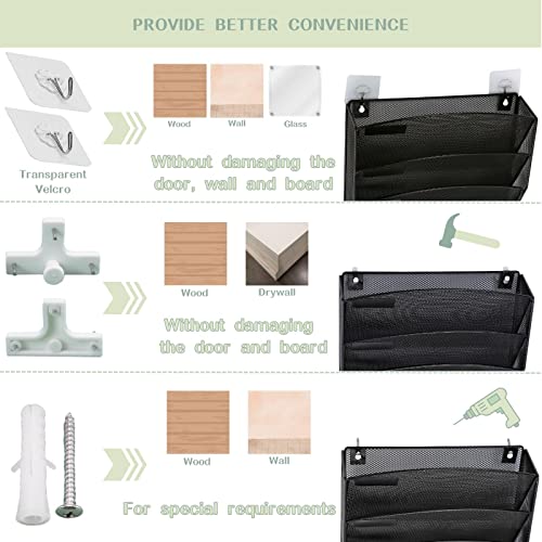 A4 mesh hanging wall file holder in tray wall file holder mail organizer magazine storage rack letter trays file organizer