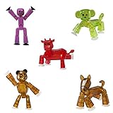 5 x Stikbots : 2x Stikbots, 1 Stikbot Panda , 1 stikbot cow, 1 stikbot gorilla