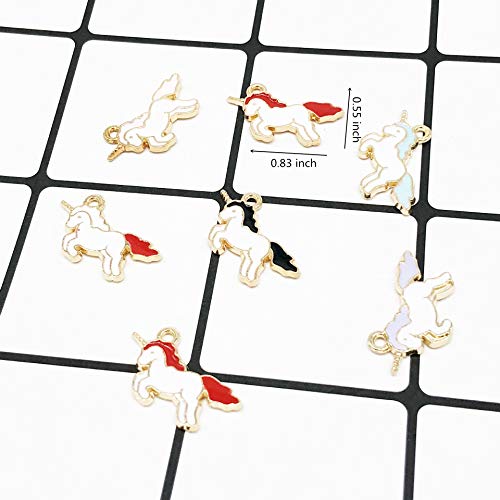 36pcs Cute Enamel Mixed Unicorn Charms Craft Supplies Pendants for Jewelry Accessories Making DIY Necklace Bracelet Ankle (9 Style)(Mix Unicorn Charms) - Thumbnail 2