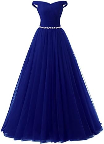 WenSai A-line Tulle Prom Formal Evening Quinceanera Dress Ball Gown Royal Blue 14