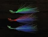 Bucktail Wobble Jigs - Glow in the Dark - Set of 3