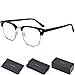 Teddith Blue Light Blocking Glasses Anti Blue Light Computer Reading Glasses Reduce Eye Strain Headache Better Sleep for Men/Women Half Frame Clear Lens